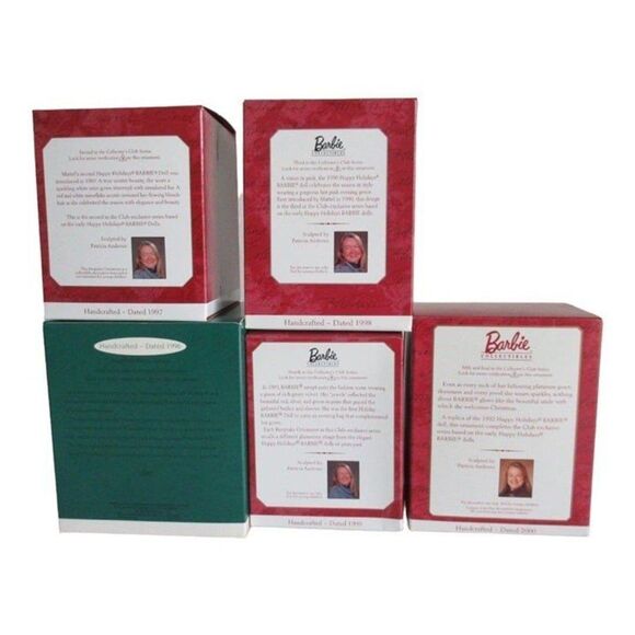 Barbie Hallmark Keepsake Ornament Collector’s Club Series – Lot of 5 - Picture 2 of 8